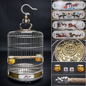 Nests Stainless steel cage round myna special birdcage large cage parakeet round cage metal cage villa