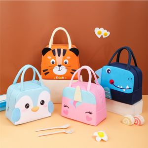 Thermal Insulated Lunch Box Cartoon Design Tote Cooler Bag Bento Pouch Lunch Container Kids School Food Storage Bags