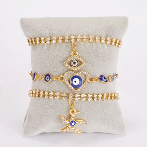 Elegantes Design Tenniskette Evil Eye Charm Armband Schöner Schmuck für Frauen