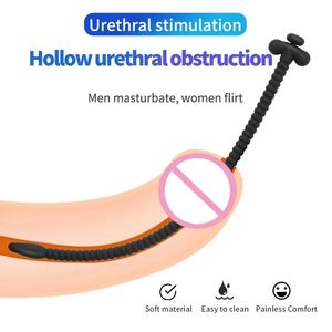 3 st lång ihålig urinrörskateter dilikon silikon hästögonstimulering bdsm sex leksak för män penis plug Insert gängad kateter