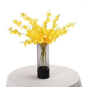 Dekorativa blommor Simulerade minidans orkidéer Verklig beröring Artificiell DIY Bröllopsbukett Bridal Party Decoration Home