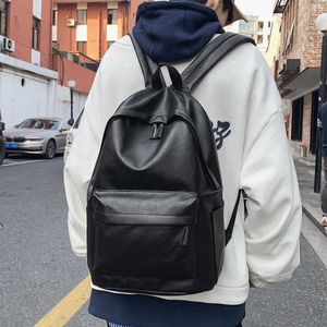 backpack High Quality PU Leather Woman Backpack Large Capacity School Bag Unisex Laptop Fashion Travel Rucksack Bagpack Mochila 230417