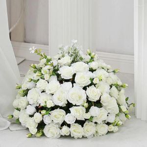 Decorative Flowers 45cm-70cm Custom Large Artificial Flower Ball Wedding Table Centerpieces Stand Decor Geometric Shelf Party Stage Di 33 LL