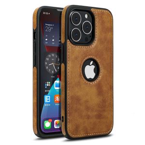 Direkt premium PU -läderfodral för iPhone 15 14 13 12 11 Pro Max Back Cover Mobiltelefontillbehör