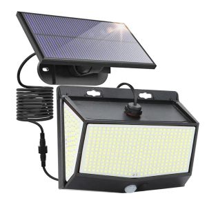 Solar Wall Lights Outdoor 468 LED IP65 Waterproof PIR Motion Czujnik rozdziela się szeroki kąt oświetlenia światło ogrodowe słoneczne światło ogrodowe