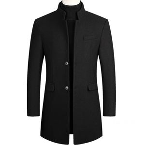 Homens de peles fúxs masculinos casacos longos de trincheira de caxemira lã mistura jaquetas de inverno masculino, tamanho de negócios casual 4xl 231124