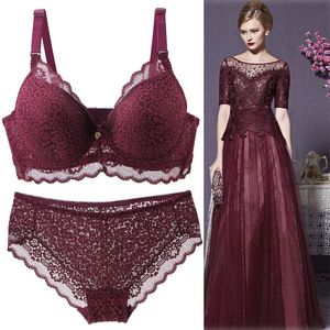 Bras Sets 2002 Sexy Bras Set для женщин 80-105 CD CD Кукла Розовый белый бежевый серый бордовый черный нижний белье плюс нижнее нижнее белье 230427