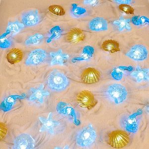 Strings 2m 20 Lights Ocean Series LED Light Seahorse Seastar Fairy For Home Bedroom Decor Warm/White 1pc