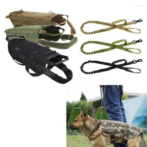 Jaktjackor K9 Taktisk träningshundsele och koppel Set Molle Vest Packs Coat Outdoor Military Loating Clothes