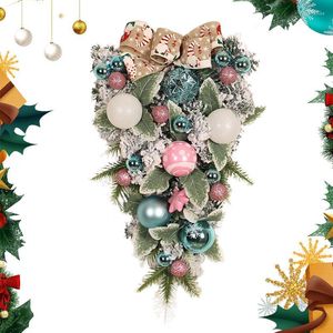 Декоративные цветы слез капливап Рождественский зимний венок из искусственной гирлянды для лестничного дверного камина