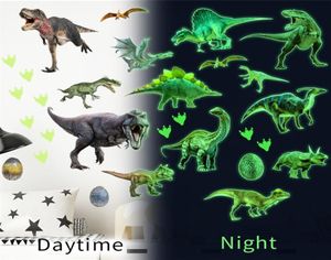 Green Light Luminous Dinosaur Wall Stickers Home Bedroom Kids Room Decoration Animal Fluorescent Decals Glow in the Dark Sticker 23797528