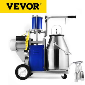 Carriers VEVOR Electric Milking Machine 110/220V 1440 RPM Portable Cow Milking Machine with 25L 304 Stainless Steel 550W Bucket Milker