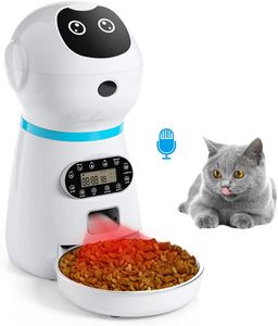 Distributore automatico di cibo per gatti da 3,5 litri, ciotole per cani, registratore vocale, timer programmabile per un massimo di 4 pasti al giorno