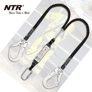 Climbing Ropes Professional Safety Elastic Buffer Sling Belt With Hook Protective Climbing Anti-fall Survival Rope With Buffer Bag 231124