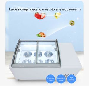 Linboss stor kapacitet Popsicle Showcase Commercial Ice Porridge Freezer 6 runda fat Ice Cream Display Cabinet