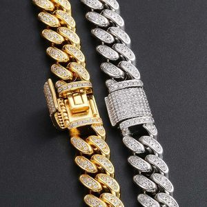 Custom 12mm Double Row Moissanite Prong Diamond Cuban Link Chain 925 Sterling Silver Hip Hop Necklace Bracelet Men Jewelry