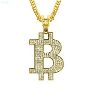 Andere Modeaccessoires Mode Buchstabe B Diamant Herren Anhänger Halskette Dimensionaler Mode Hip Hop Schmuck 64pw