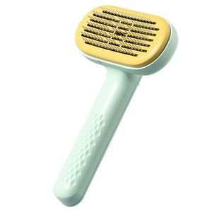 Grooming Pet Cat Hair Shedding Comb Cat Brush Dog Comb Self Cleaning Brush Dog Brush Hair Removal Comb for Cats Dogs Pet Grooming Brushes