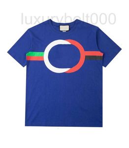 T-shirt da uomo Abbigliamento firmato Top di moda Casual da donna Allentato con stampa di lettere Manica corta Estate Più venduto Lusso Blu QRVY