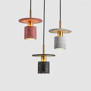 Kolye lambaları Nordic Terrazzo Avize Postmodern Restoran Mutfak Koridor Bar Aydınlatma Fikstür Sergi Salonu Yatak Odası Başucu Lambası