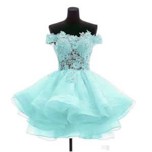 Sukienki Homecoming Real Po Lace Appliques Organza Krótkie w rozmiarze koraliki z koralikami koktajlowymi Koktajl PROM PROMET SZUWKA QC1400 DROP WY DHIJM