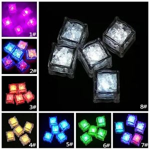 Colorful Glow Ice Cubes LED Induction Ice Cube Light Wedding Bar Party Decoration Supplies Bedroom Glows Lights Ornament