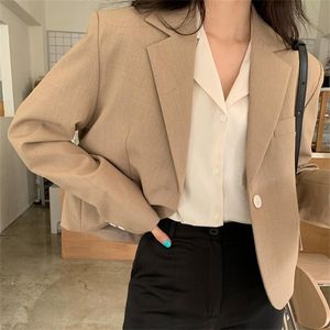 Blazer Hzirip Slim Blazer Short Blazers Women Chic 2021 High Street Casual Business Office Lady Solid Autunno Wort Wear All Match Coats