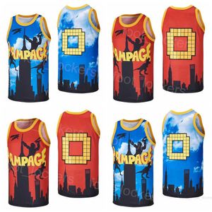 Filme 0 Skyline Rampage Basketball Jerseys Film Retro City The Rampage Video Video Game Retro University Hiphop para fãs de esporte Summer Summer Pure Cotton Retire Shirt