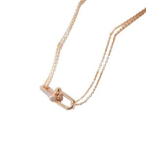 Designer's Gold plating Brand horseshoe buckle Necklace high quality glossy 18k rose gold hardware Valley ailing same clavicle chain BV7G