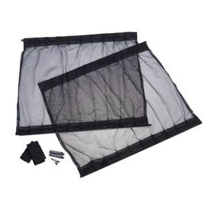 Car Sunshade 2pcs Auto Side Window Curtain Curtain Mesh Shield (Black)