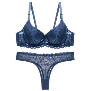 BRAS SETS SEXY TOONG Womens BH Set Push Up Bh Lace Hollow Out BRALette Underwear Panty Set Bras For Women BH Brief Set 34-44 A B C 230427