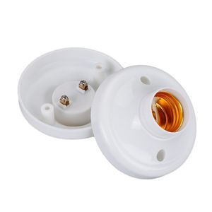 E27 screw socket circular gallbladder surface mounted spiral LED bulb base energy-saving flat socket lamp holder for household hallways