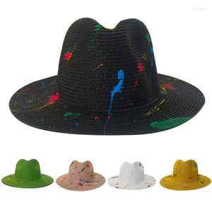 Berretti Erba Verde Lavanda Viola Spiaggia Vento Donna Jazz Cappello Fedora di Paglia Sole Unisex 2023 Gorras Hombre