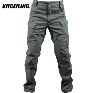 Calças masculinas Kiiceiling IX9 estiramento 97% algodão 3% spandex calças táticas para homens ao ar livre exército caça caminhadas trekking calças de carga calças 231127