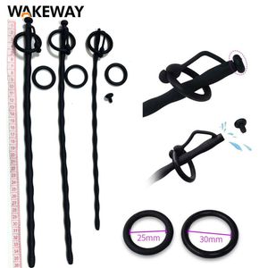 Sex Toy Massager Wakeway Silicone Hollow Urethral Catheter Horse Eye Irritation Adult Toy Men Gay Penis Plug Insertion