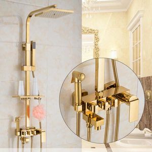 Kitchen Faucets European Luxury Golden Shower Set And Quality Gold Faucet With Solid Brass By Sets