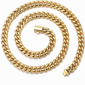 HDMENC Herren Miami Cuban Chain Halskette 12 mm Diamond Claw Cuban Chain 18/20/24 