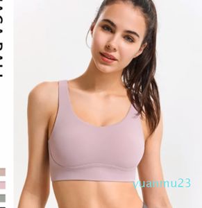 Summer New Women's Vest with Chest Pad Sports Fitness Yogas Sports Running Beautiful Back Round Neck Cross Women