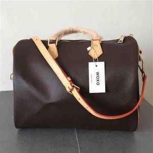 Damier Real Canvas Handbag Speedy Handag 30 35 Rem 25 Väskor Key Läder Totes Oxidation med Purse Lock och ACVVG288Y255D
