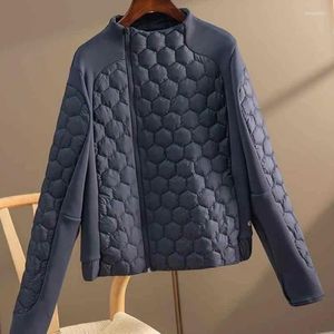 Kvinnors dike rockar Turtleneck ner Cotton Coat dragkedja quiltade vinterkvinnor tjock varm parka pufferjacka chic långärmad vindtät