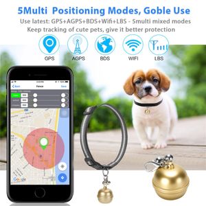 Trackery Pet GPS Lokator Smart Pet Bell GPS Lokalizator pies kot anty -utracony urządzenie IP67 Wodoodporny elektroniczny kołnierz ogrodzenia