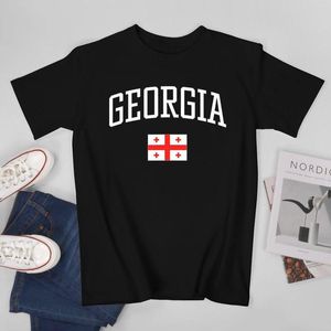 Herr t skjortor mer design georgia flagga georgiska män t-shirt tees t-shirt o-hals kvinnor pojkar klädboms