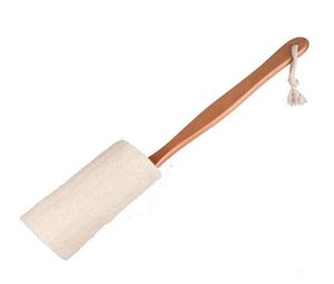 Natürliche Luffa-Badebürste mit langem Holzgriff, Peeling für trockene Haut, Dusche, Körperwäscher, Spa-Massagegeräta35a19268z6116903