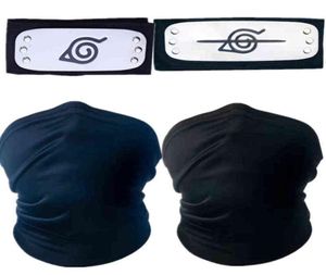 Anime Uchiha Sasuke Cosplay Kostümü Kakashi Ninja Yüz Maskesi Boyun Eşarp Cadılar Bayramı Partisi Bandana Kafa Bandı Prop Aksesuarları y220521303586