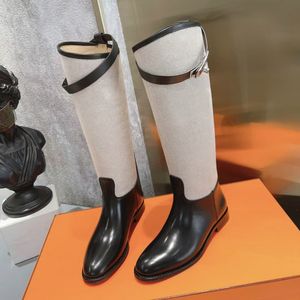 Wysoki buty nuda butowe klamra zsuń na gładkie wysokie buty Panie metalowe zamek projektanci rycerz grube pięta skórzana skóra okrągła stóp do kolan.