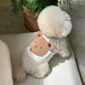 Dog Apparel Ins Cute Clothes Skimmer Bear Ears Embroidered Lace Pet Camisole Cotton Vest Dogs T-Shirt Cat Puppy Clothing