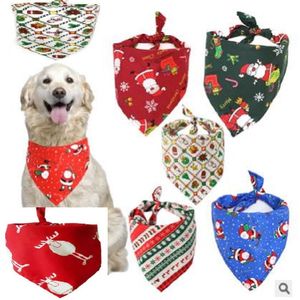 Collars 500 Sztuk/Partia Christmas Dog Pypy Pet Bandana Collar Cottonnany Pet Tie Grooming Products CL9