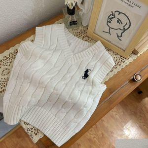 Vest Children Sweater Thick Needle Sleeveless Plover V-Neck Knitting Tops Thread Trimming Boys 2-7T Drop Delivery Baby Kids Maternity Dhkti