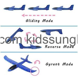 Novel Games Foam Glider Airplane Toys Aircraft Hand Throwing Planes 13.5 Flying Airplane Model Outdoor Sports 3 Flight Mode Birthda Amipo