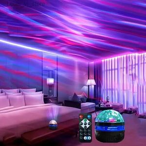 Nocne światła USB Starry Projector Light z 7 klocowymi wzorami lampa nocna Ocean Wave dla dzieci sypialnia wielofunkcyjna lampa polarna prezent Chrystus YQ231127